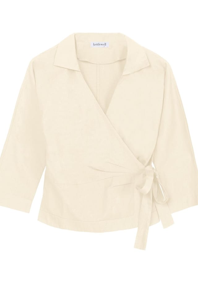 Kettlewell Kettlewell Women's Mayfair Wrap Shirt in Cream - 2