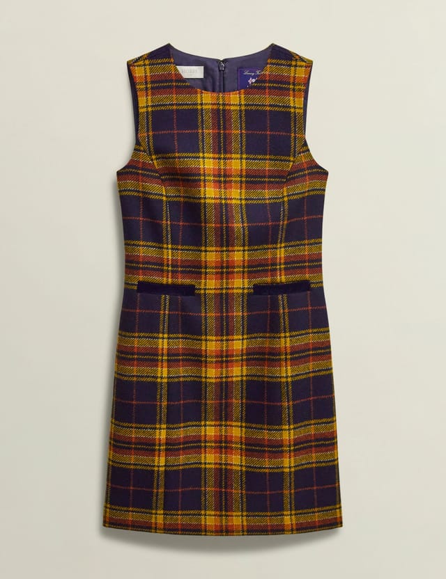 Hobbs London Hobbs London Women's Margot Checked Mini Dress in Dark Navy - 2