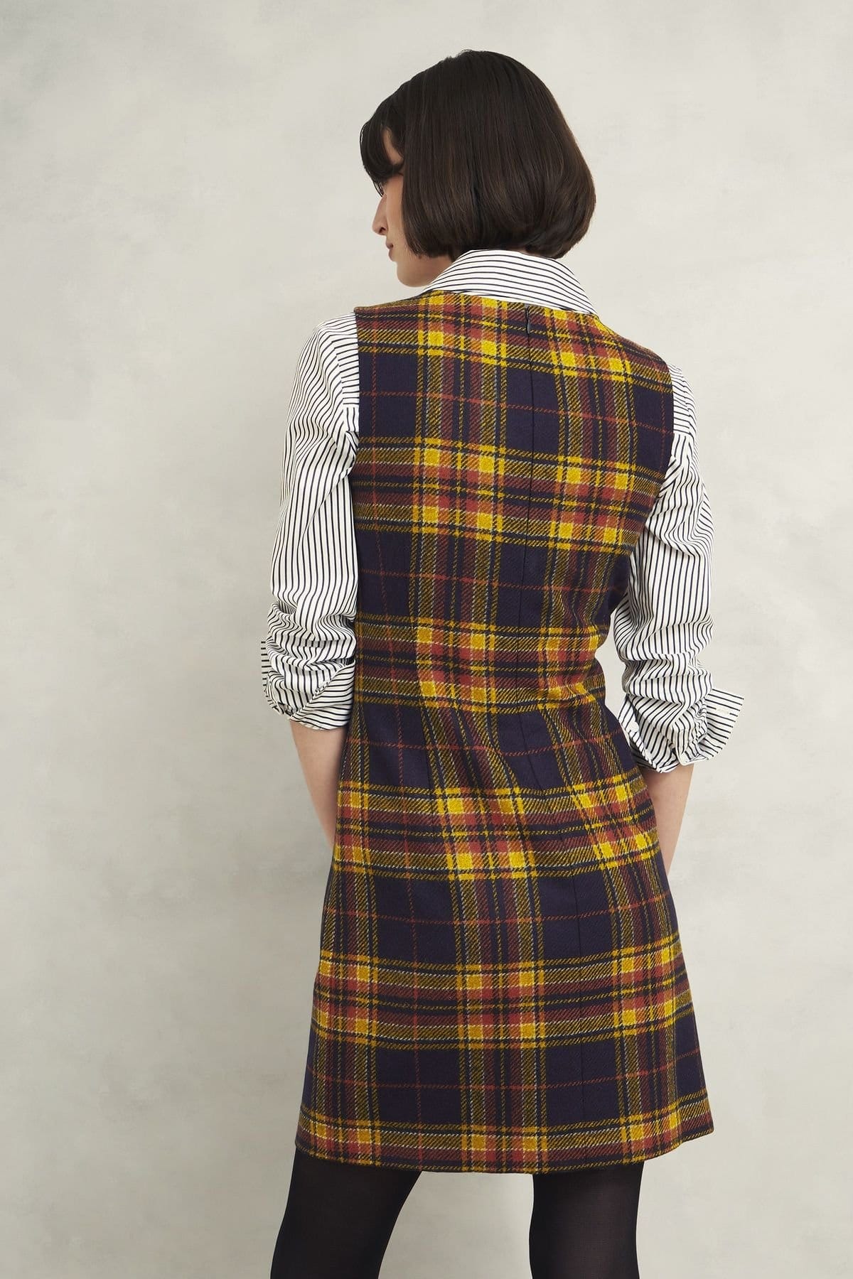 Hobbs London Hobbs London Women's Margot Checked Mini Dress in Dark Navy - 4