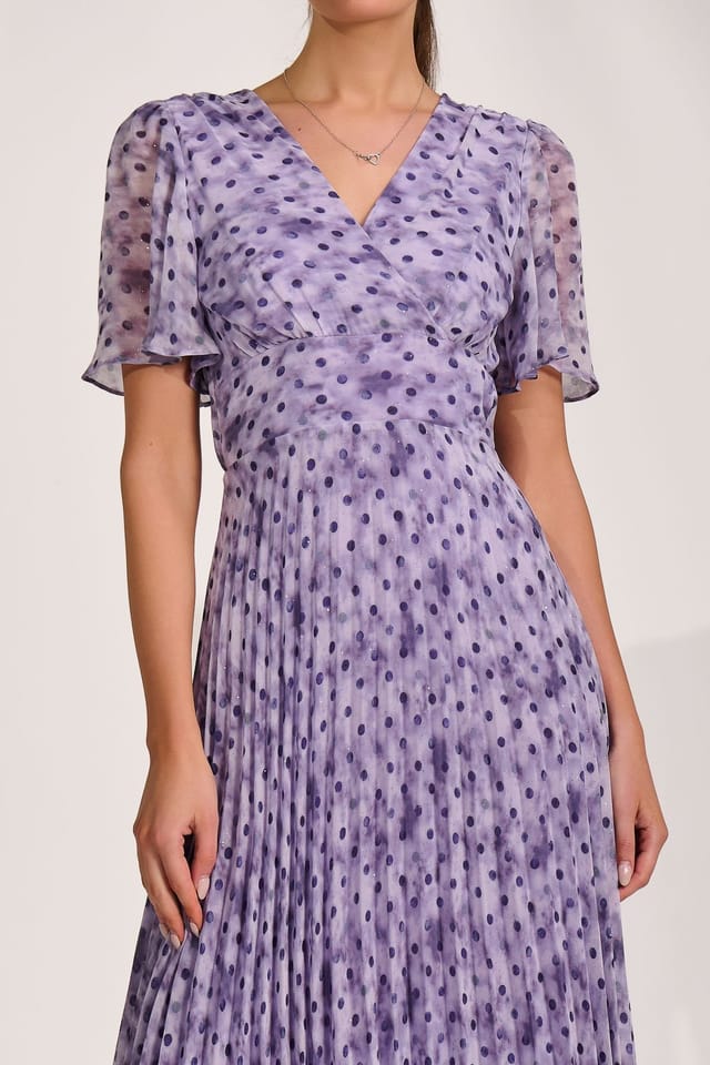 Jolie Moi Jolie Moi Women's Printed Chiffon Glitter Maxi Dress - 3