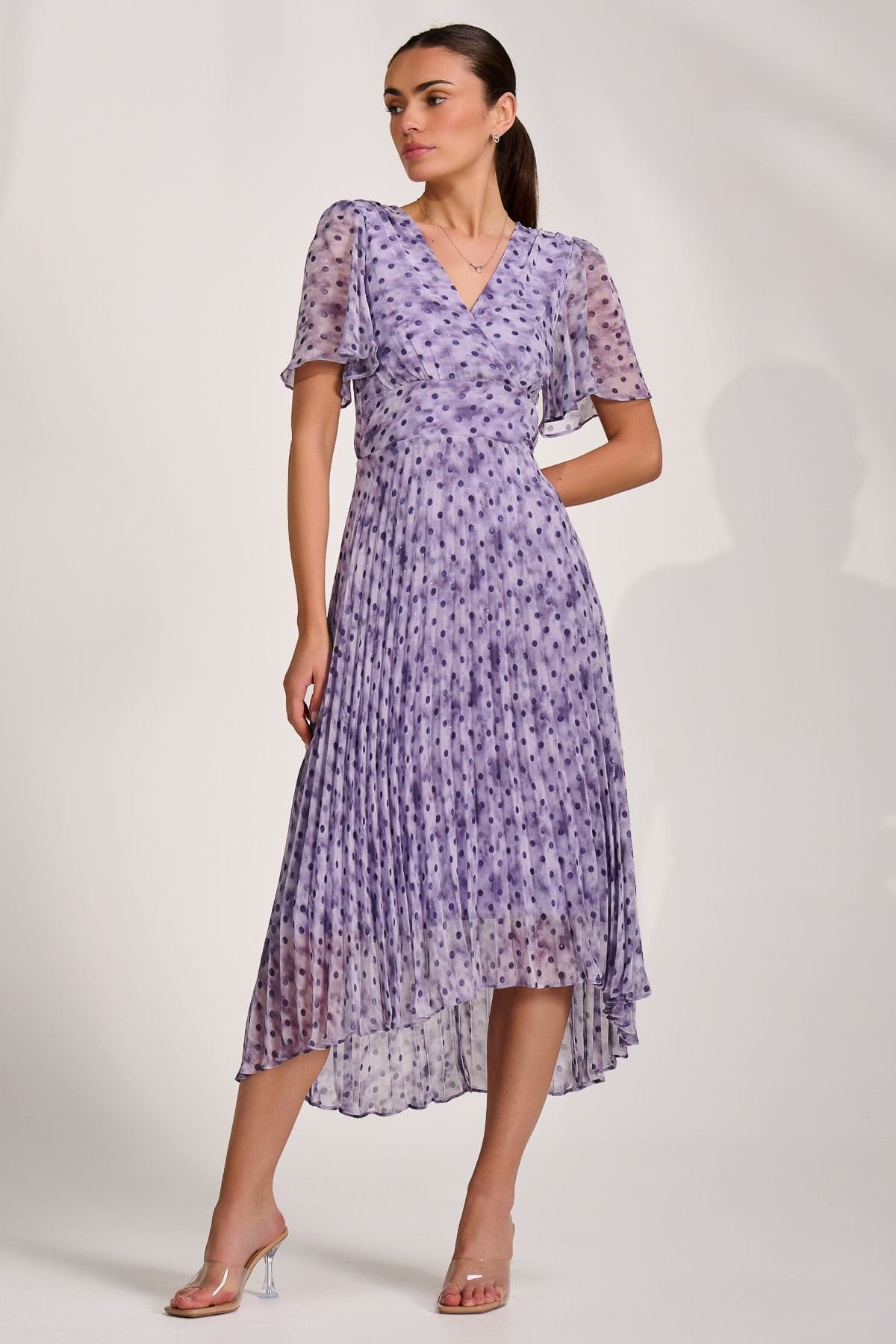 Jolie Moi Jolie Moi Women's Printed Chiffon Glitter Maxi Dress - 4