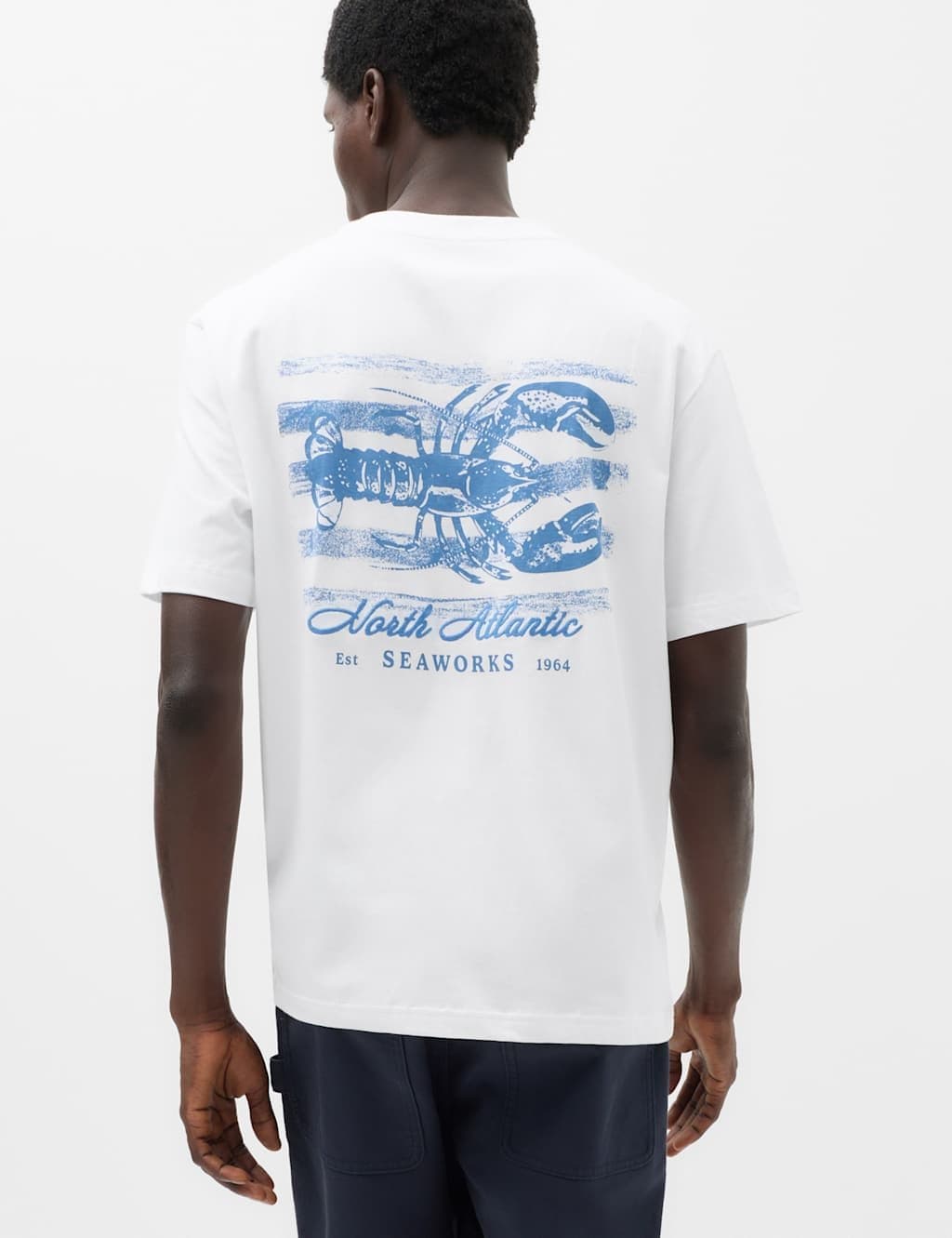 Marks & Spencer M&S Pure Cotton Graphic T-Shirt White