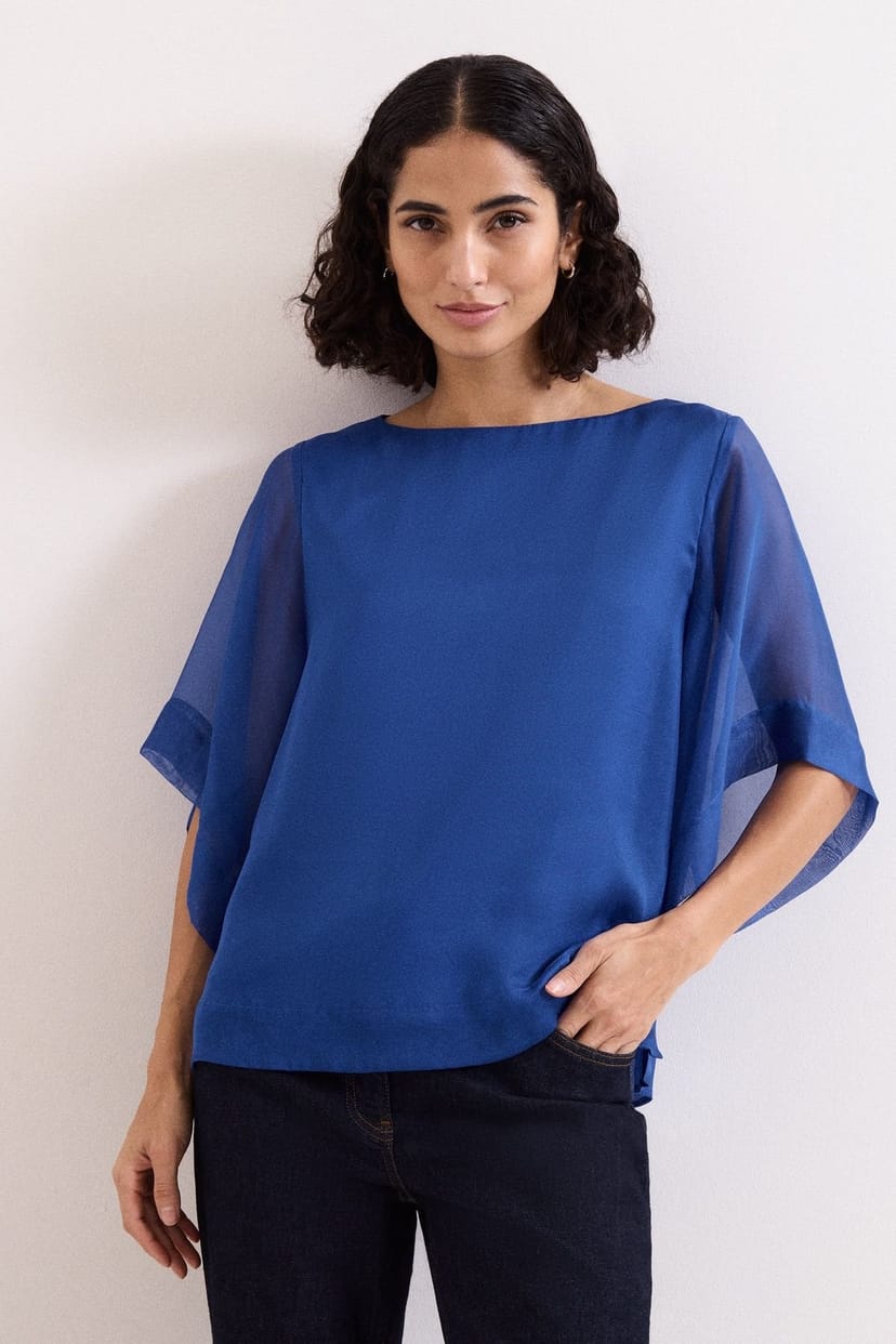 Phase Eight Phase Eight Women's Florence Silk Blouse in Royal - 1