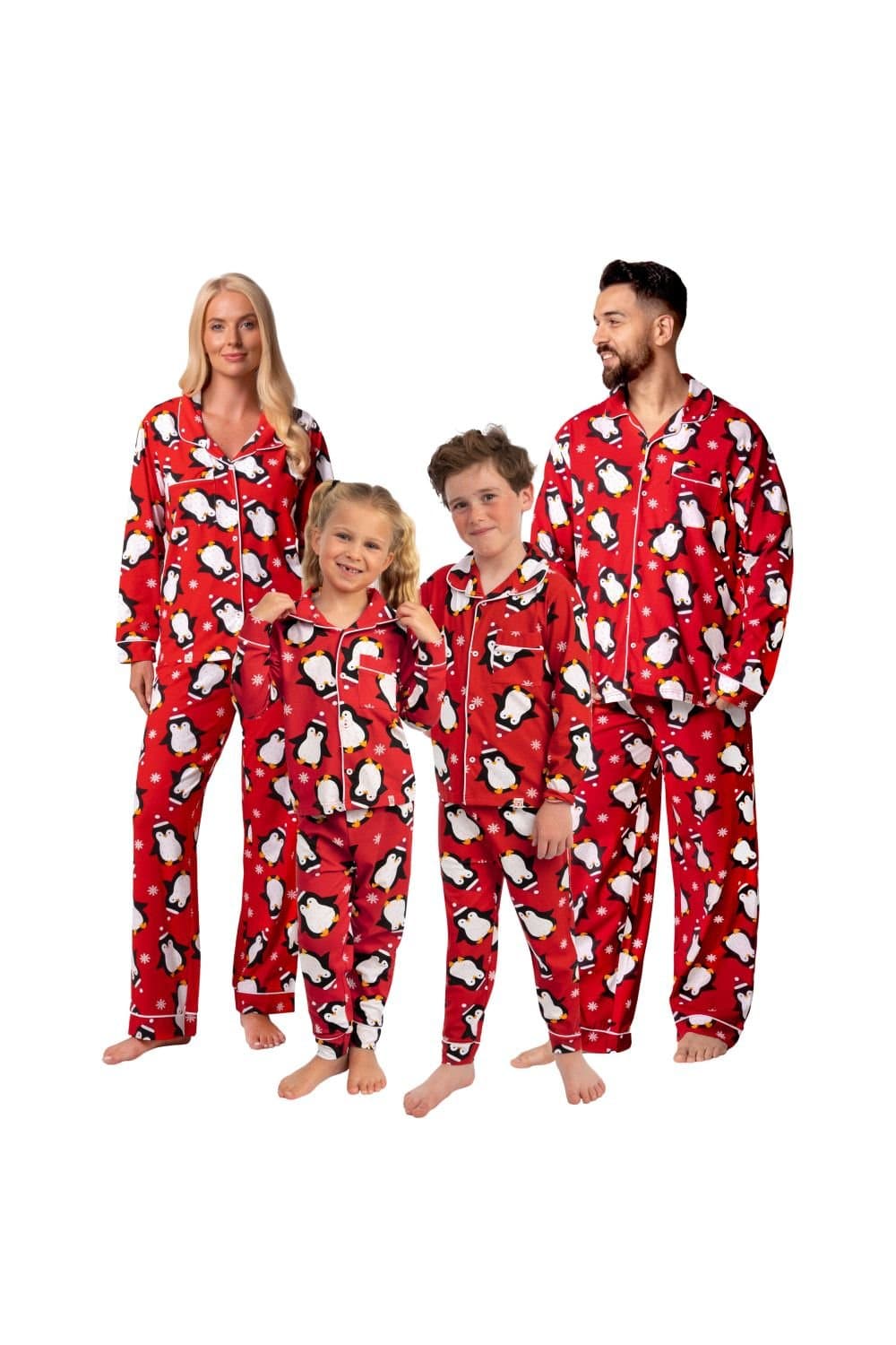 Harry Bear Harry Bear Men's Pengiun Long Sleeve Christmas Pyjamas in Red