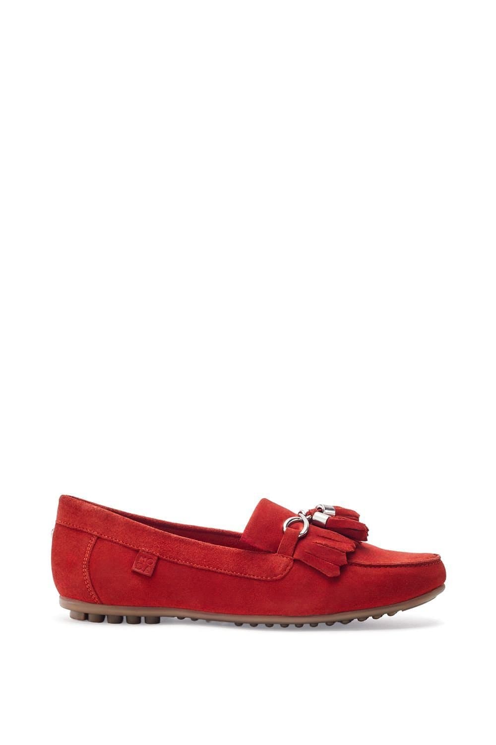 Moda In Pelle Moda In Pelle Women's 'Essana' Suede Loafers in Red