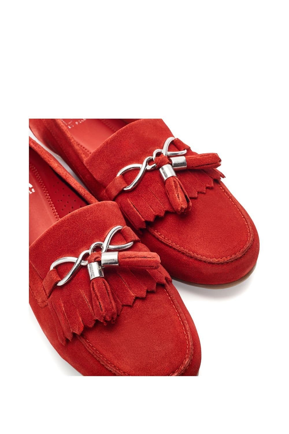 Moda In Pelle Moda In Pelle Women's 'Essana' Suede Loafers in Red - 4