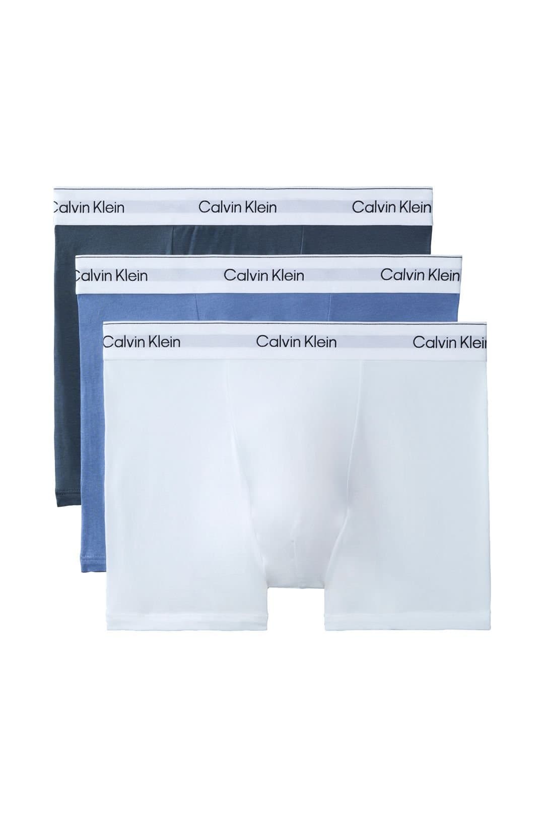 Calvin Klein Calvin Klein Men's Relaxed Fit Trunk 3Pk Multi White/Blue/Grey