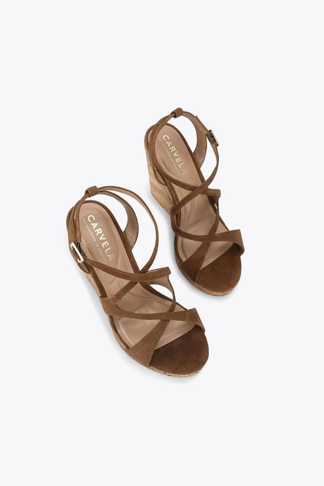 Carvela Carvela Women's 'Pavia Wedge' Suede Sandals in Brown - 2