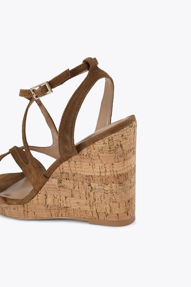 Carvela Carvela Women's 'Pavia Wedge' Suede Sandals in Brown - 3