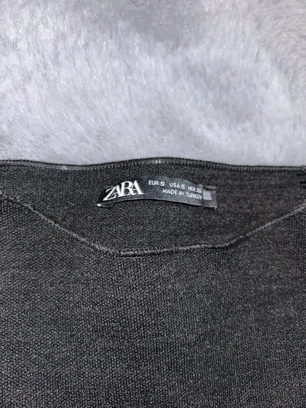 Zara Zara black high neck bodycon knit mini dress size small