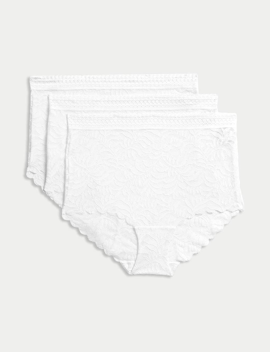 Marks & Spencer M&S White Lace Full Briefs 3-Pack