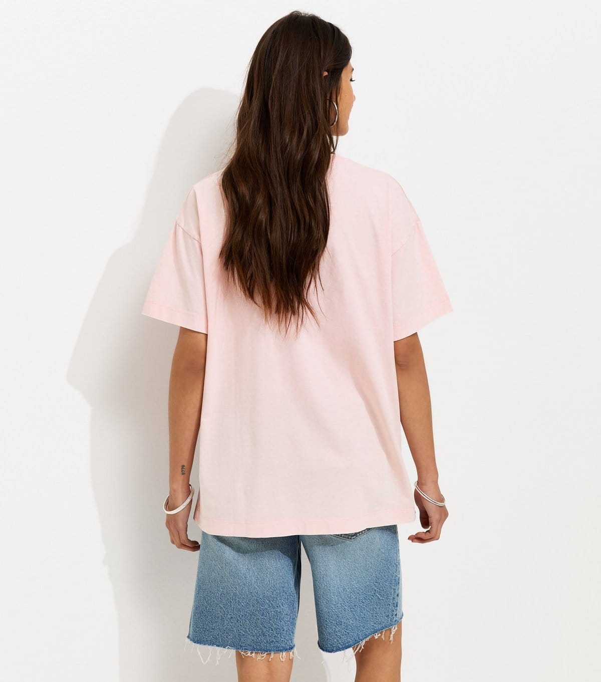 New Look Women's Light Pink Cotton Fleetwood Mac Oversized T-Shirt New Look - 4