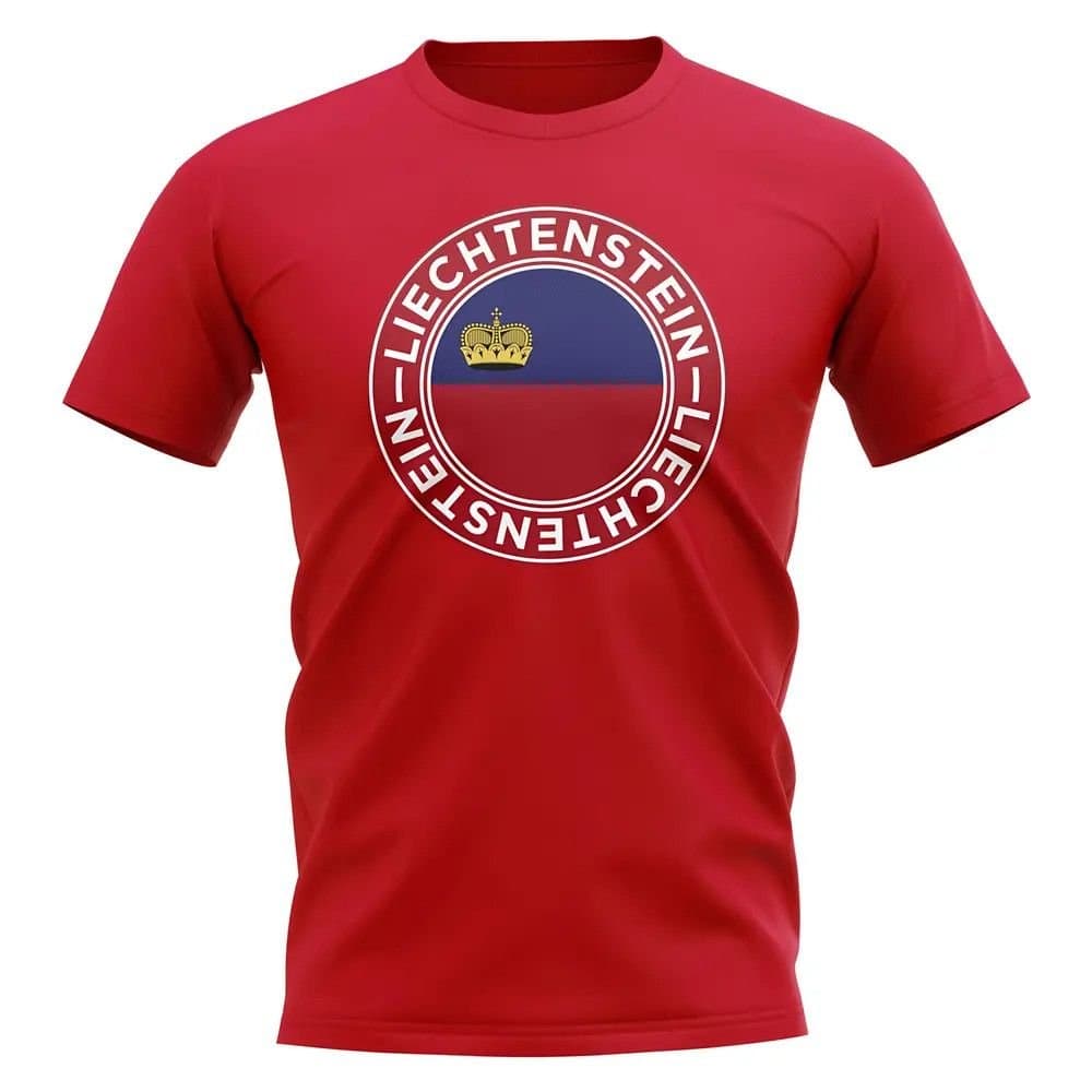 Leichtenstein Leichtenstein Men's Personalised Liechtenstein Football Badge T-Shirt Red