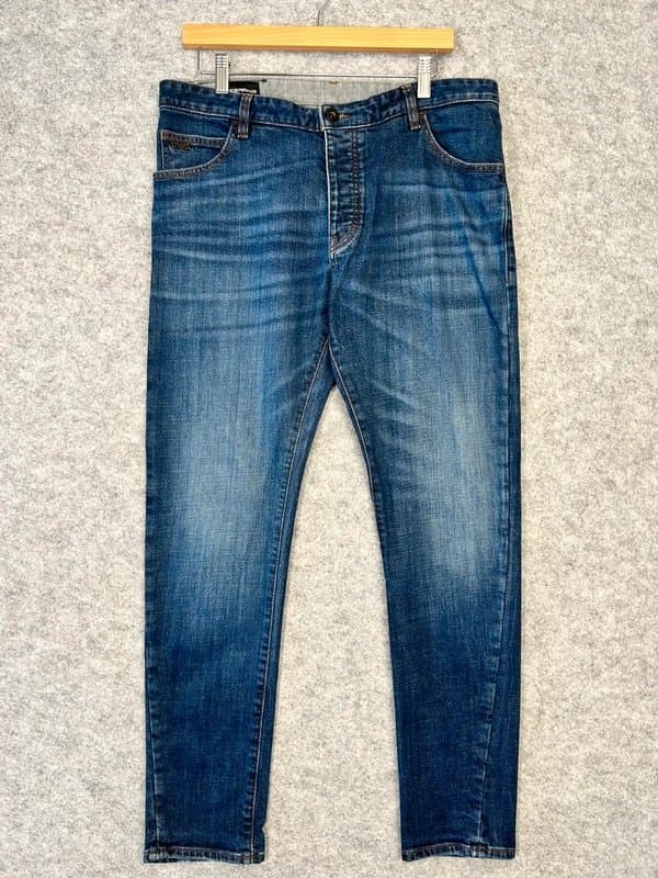 Emporio Armani Emporio Armani Jeans Mens W34 L30 Button Fly Mid Wash 6K1 J09 1DQ2Z Slim Leg C42