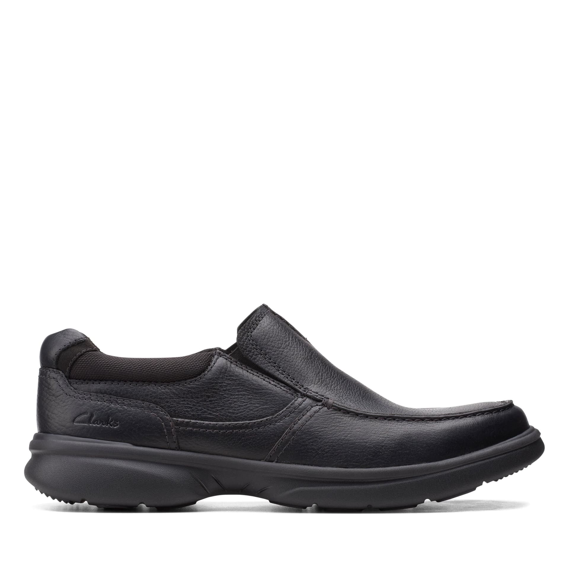 Clarks Clarks Men's Bradley Free Black Tumbled Leather Loafers, Slip Ons
