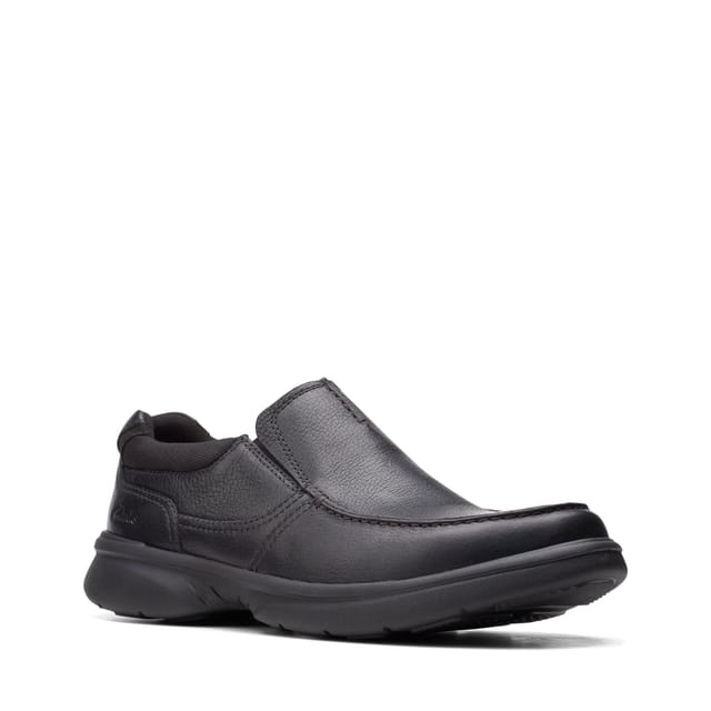 Clarks Clarks Men's Bradley Free Black Tumbled Leather Loafers, Slip Ons - 2