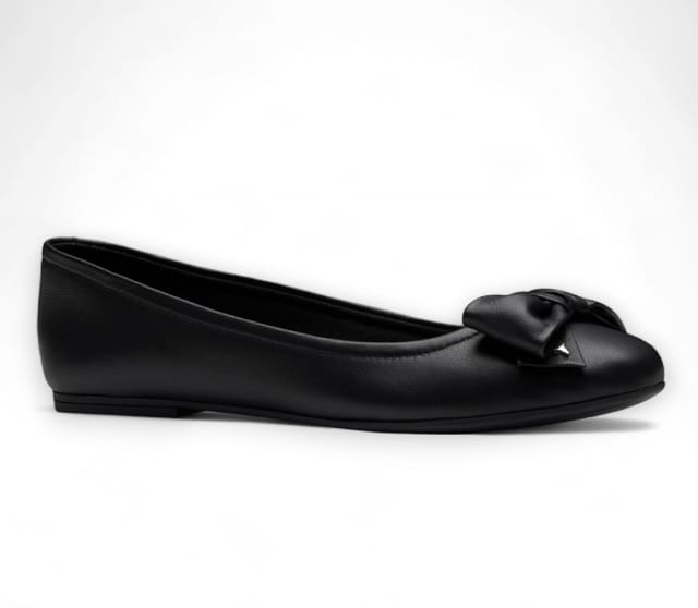 Windsor Smith Windsor Smith Women's Leather Flat Bellarina Shoes With Bow - Bunny in Black - 3