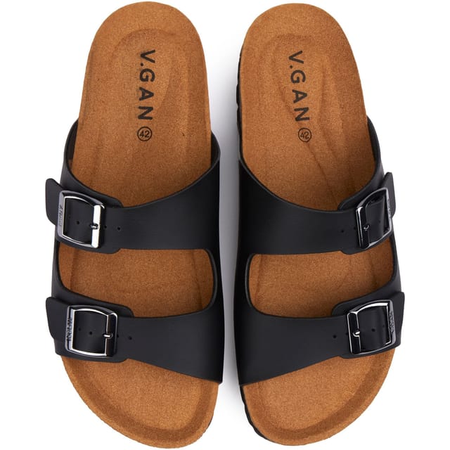 V.GAN V.GAN Men's Mango Comfort Footbed Sandals in Black - 2
