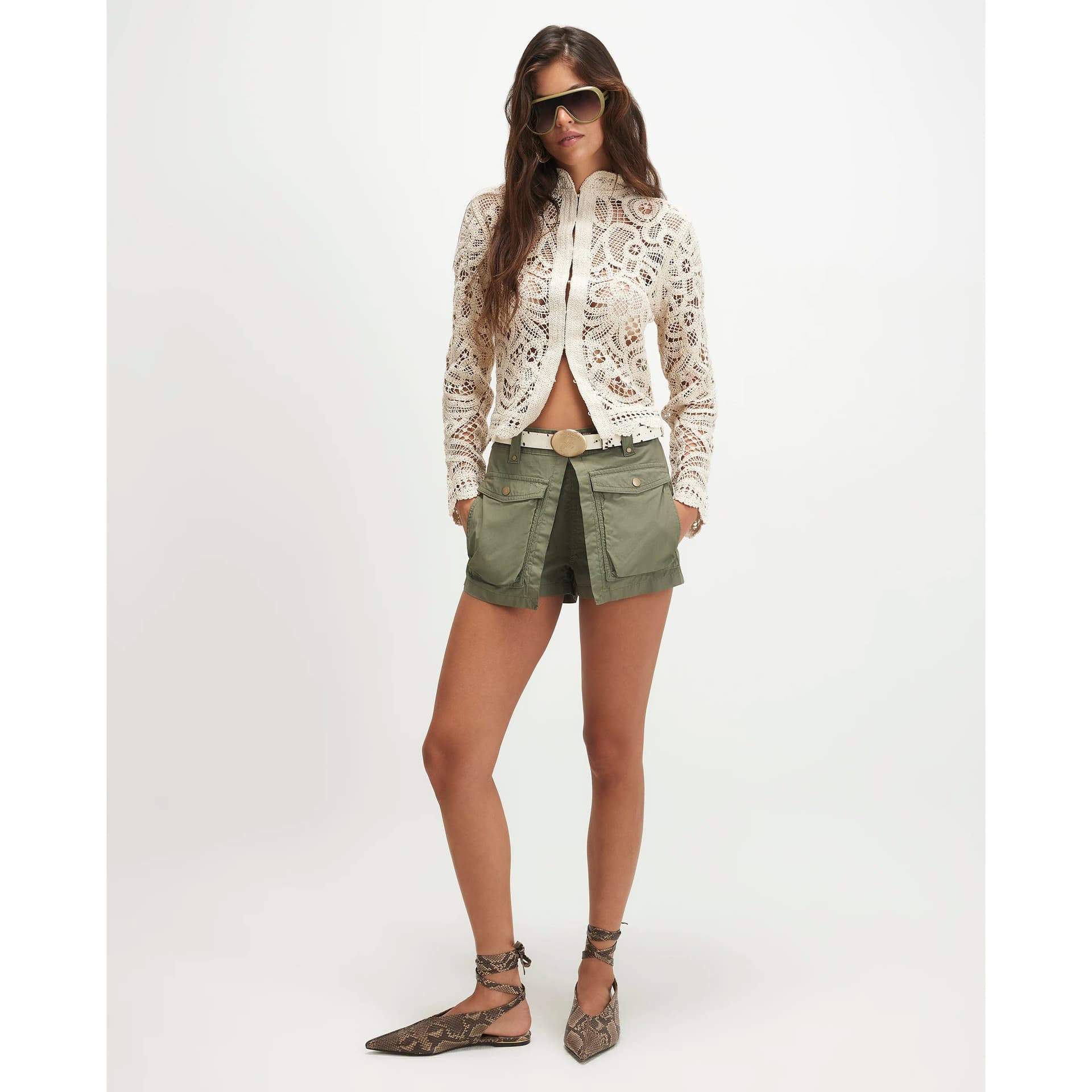 River Island River Island Womens Khaki Utility Mini Skort