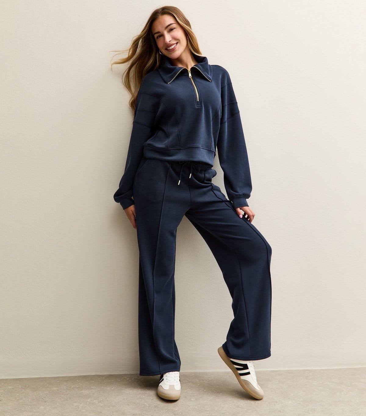 Rise Women's by Zara McDermott Navy Scuba Quarter Zip Sweatshirt Rise New Look - 4