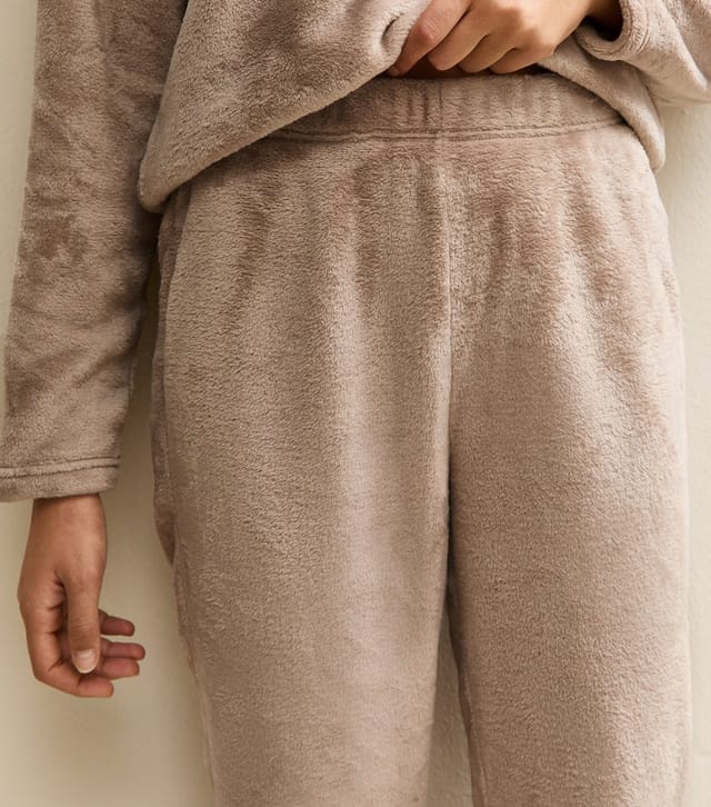 New Look Women's Mink Fluffy Tapered  Lounge Trousers New Look - 3