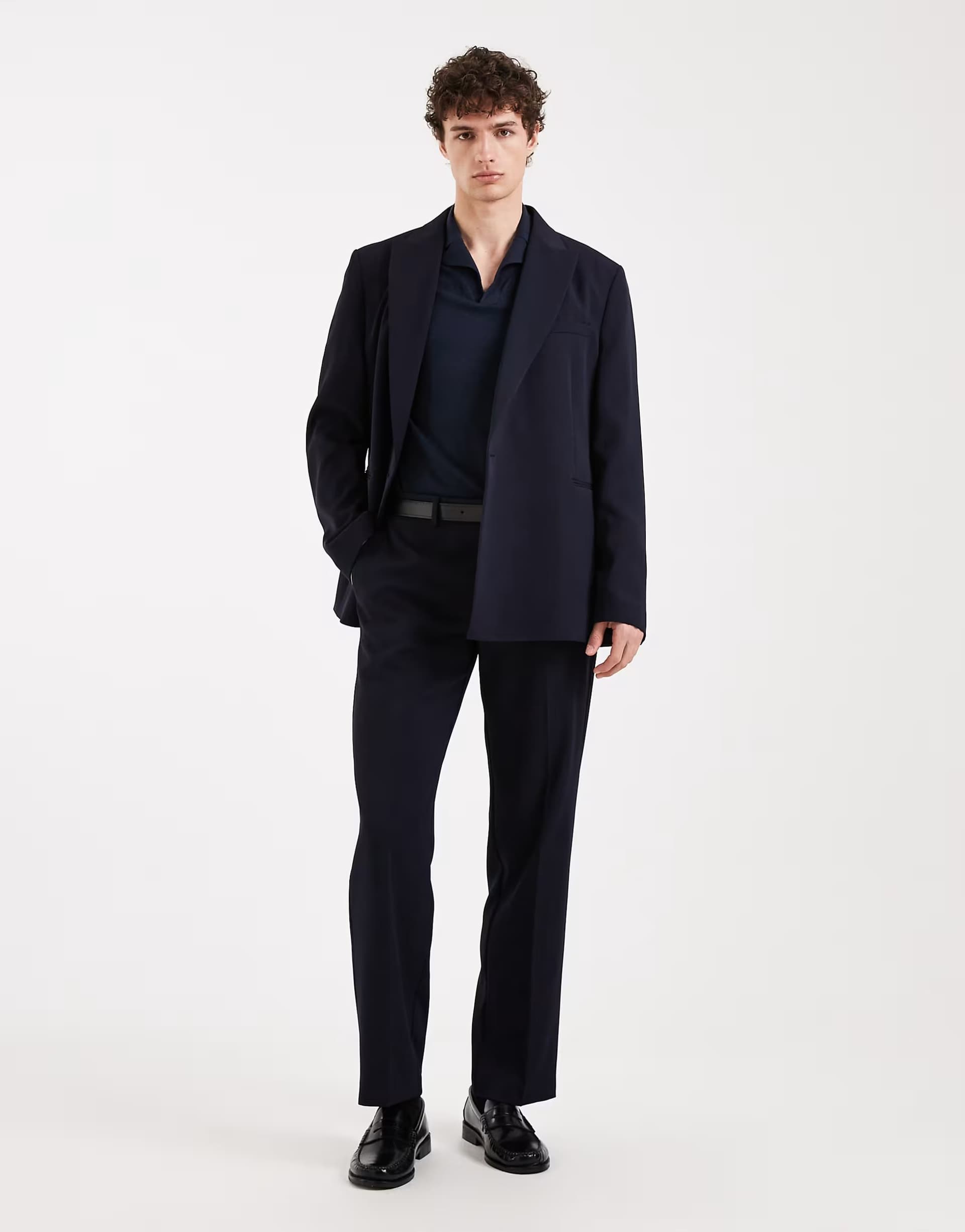 ASOS ASOS DESIGN straight suit trousers in navy
