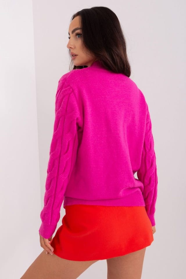 Love Lace Love Lace Women's Textured Half Turtleneck Long Sleeve Sweater Style 186744 in Pink - 3