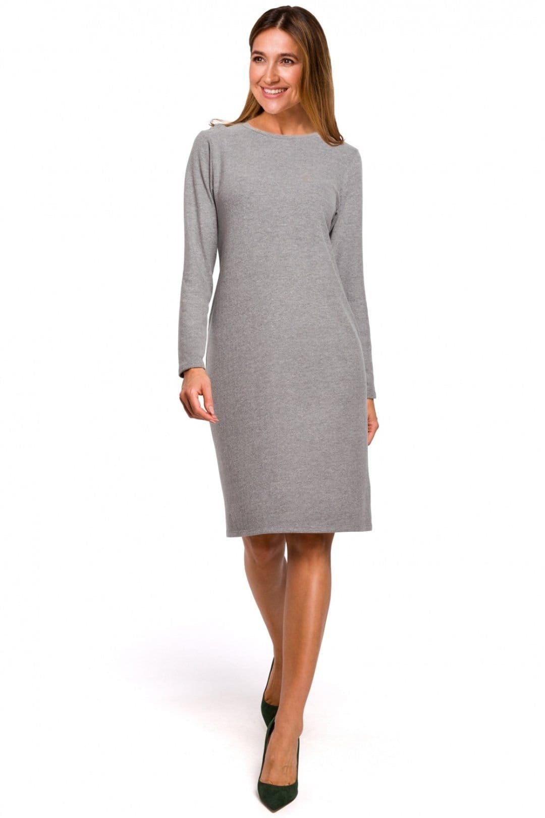 Love Lace Grey Cotton Knit Midi Dress