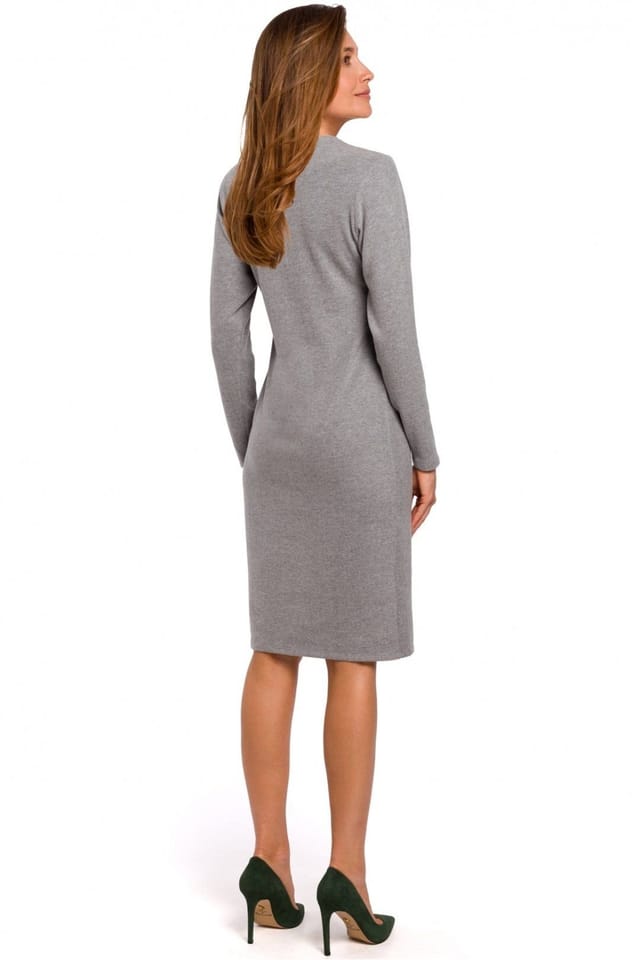 Love Lace Love Lace Women's Everyday Smooth Cotton Knit Midi Dress in Grey - 2