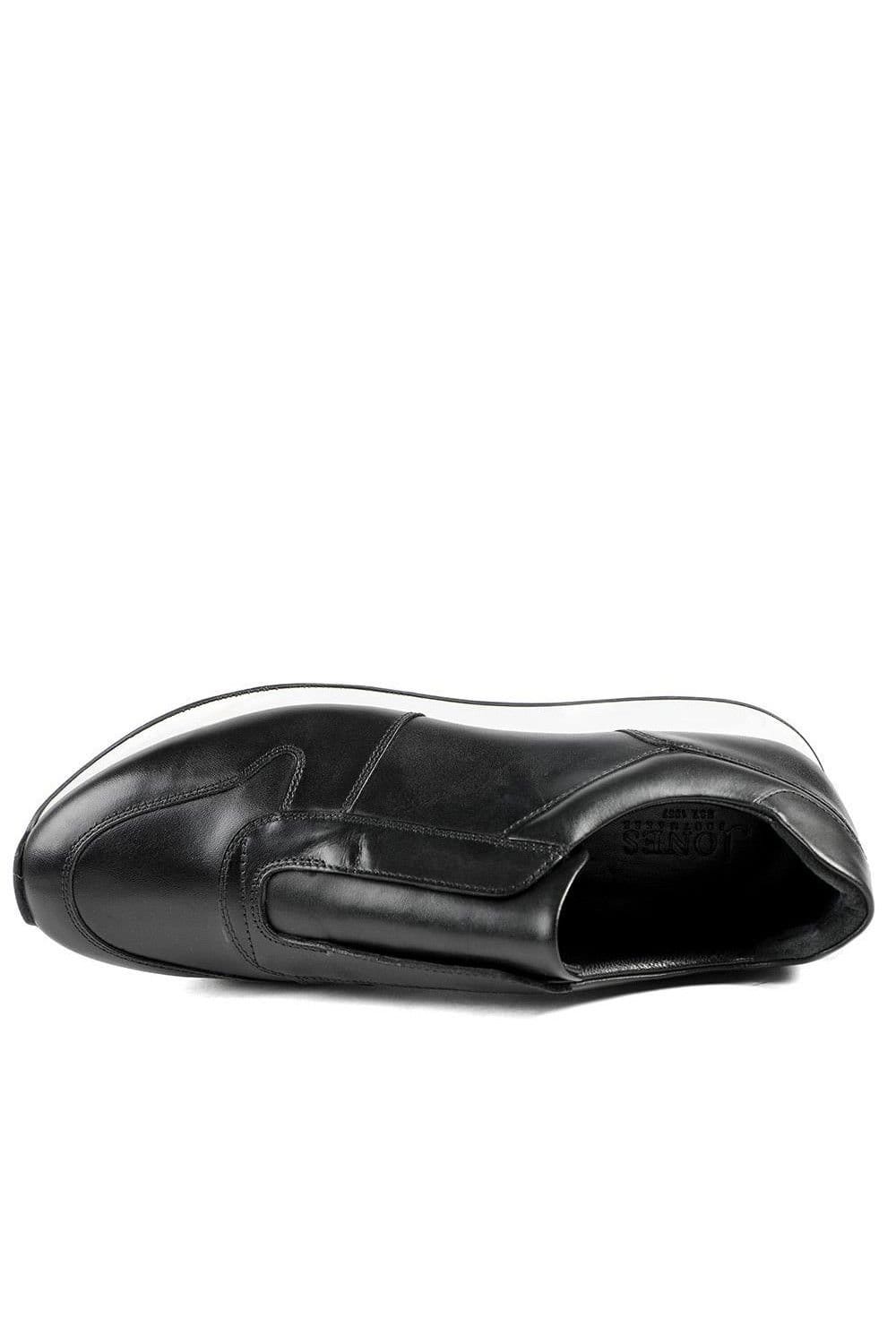 Jones Bootmaker Jones Bootmaker Men's Taccino Leather Slip On Trainers in Black - 4