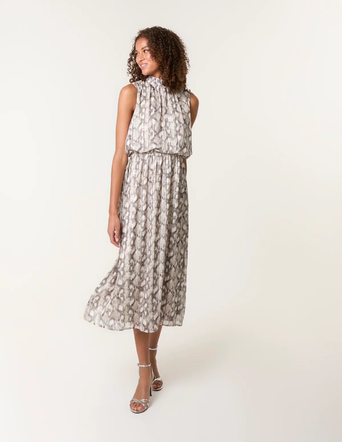 Blue Vanilla Snake Print Diamante Dress