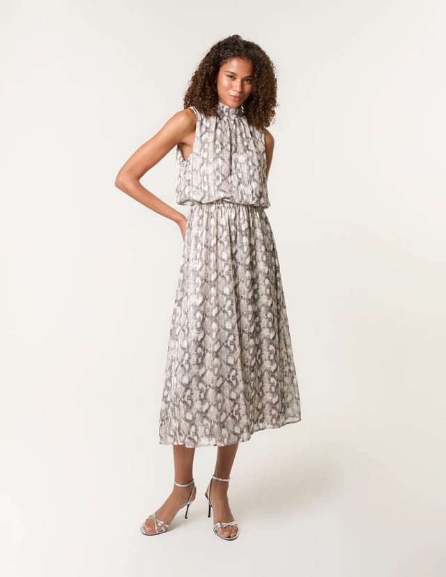 Blue Vanilla Snake Print Diamante Dress - 3