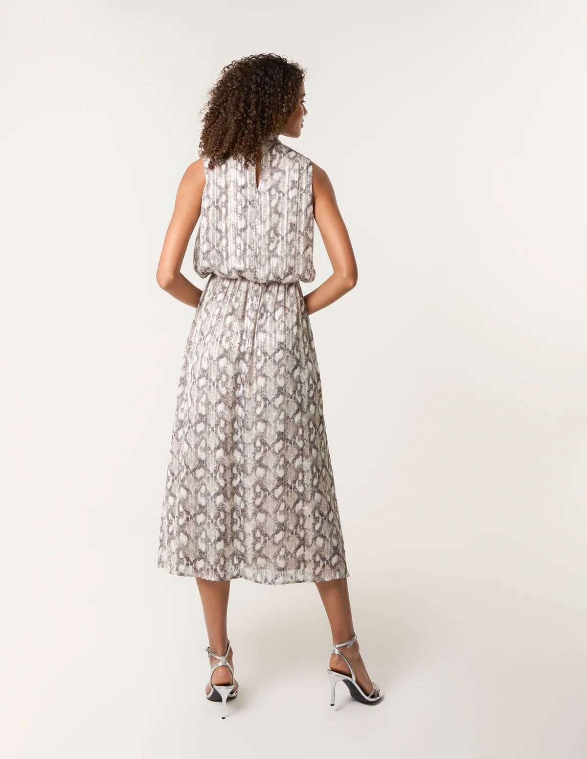 Blue Vanilla Snake Print Diamante Dress - 4