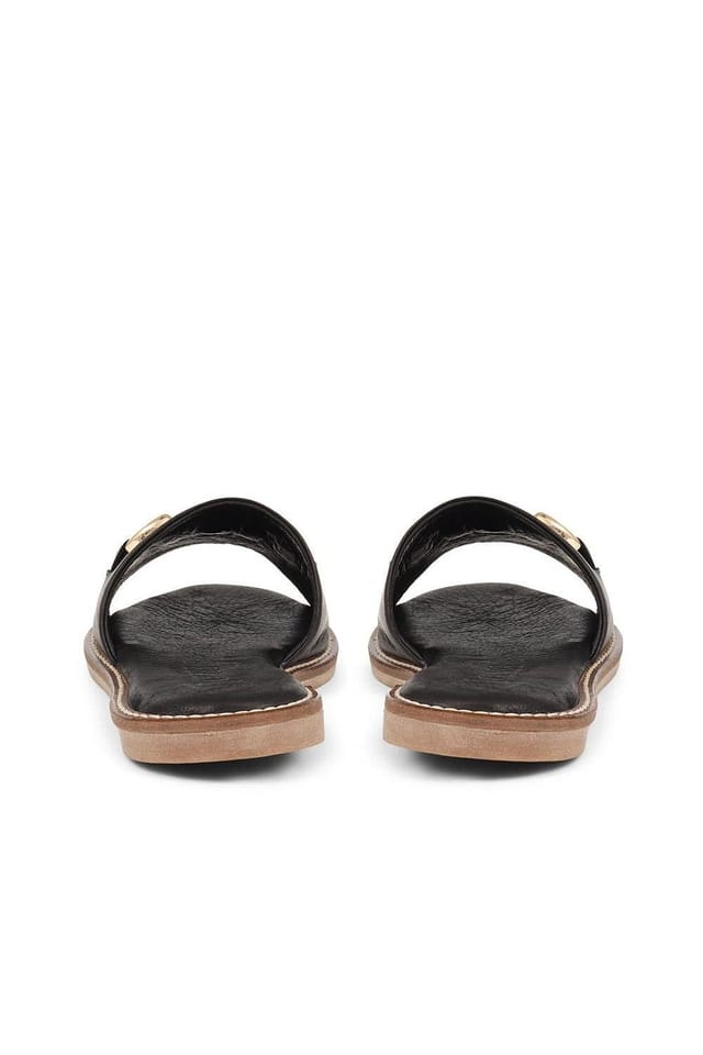 Jones Bootmaker Jones Bootmaker Women's Emillina Leather Buckle Mule Sandals in Black - 3