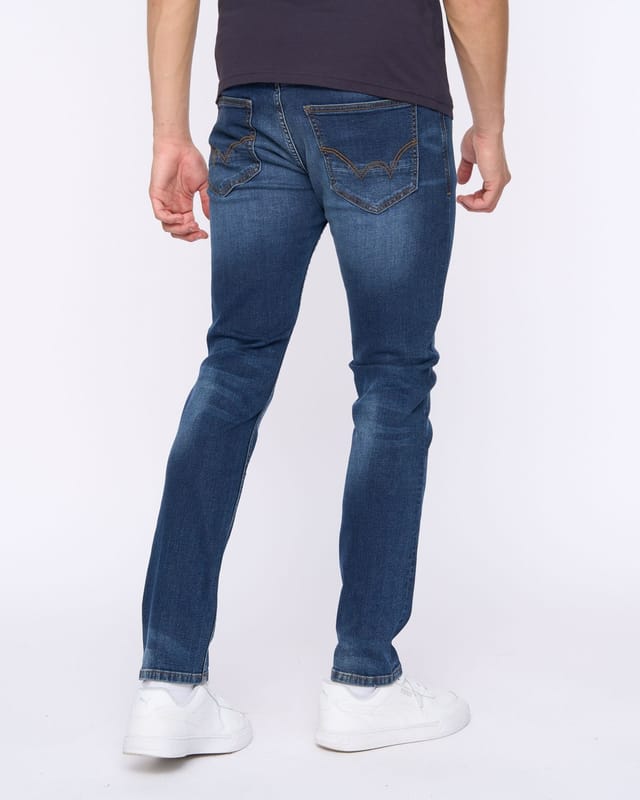 Duck&Cover Duck&Cover Overburg Men's Tapered Ultra-Flexible Stretch Jeans in Dark Navy - 3