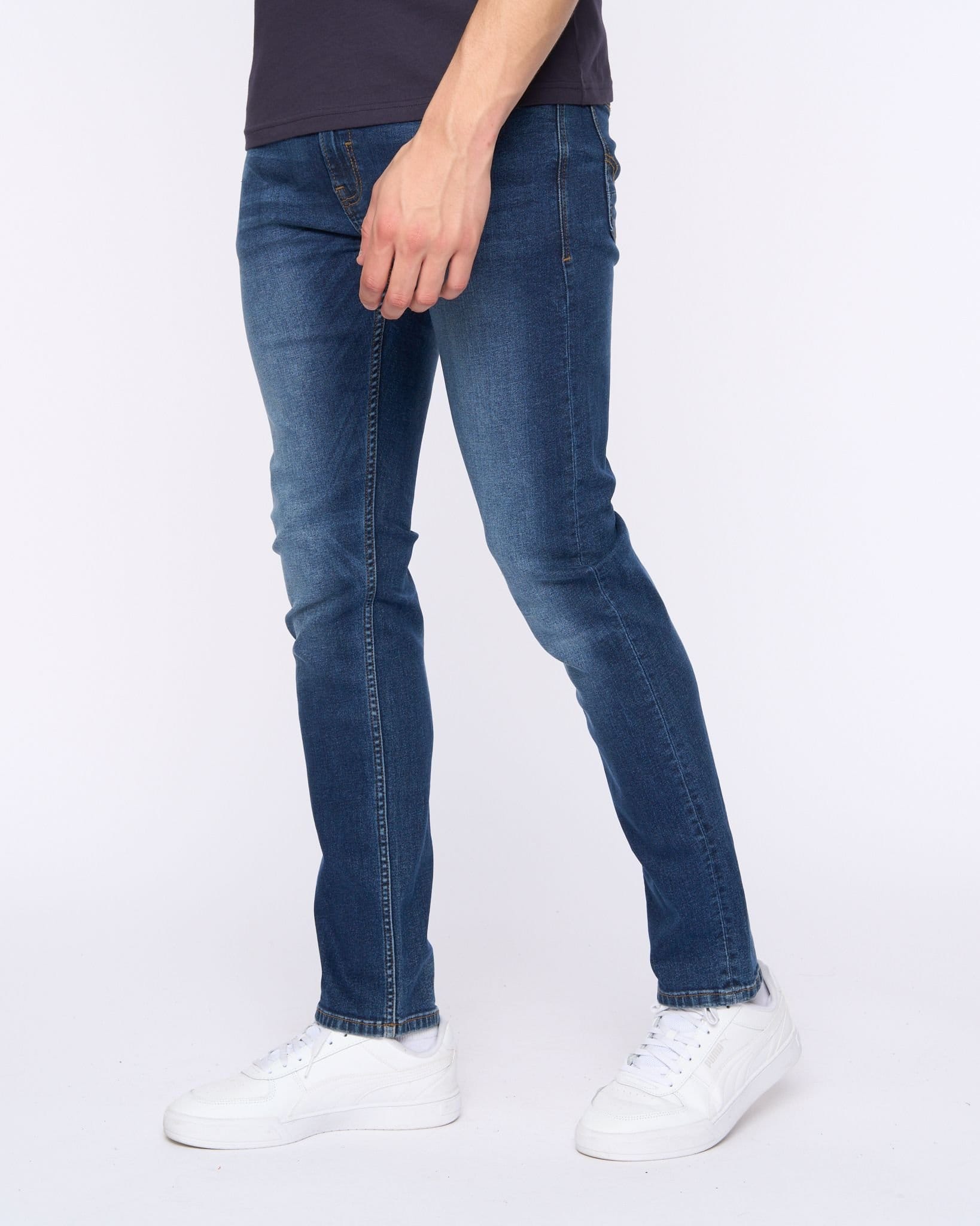 Duck&Cover Duck&Cover Overburg Men's Tapered Ultra-Flexible Stretch Jeans in Dark Navy - 4