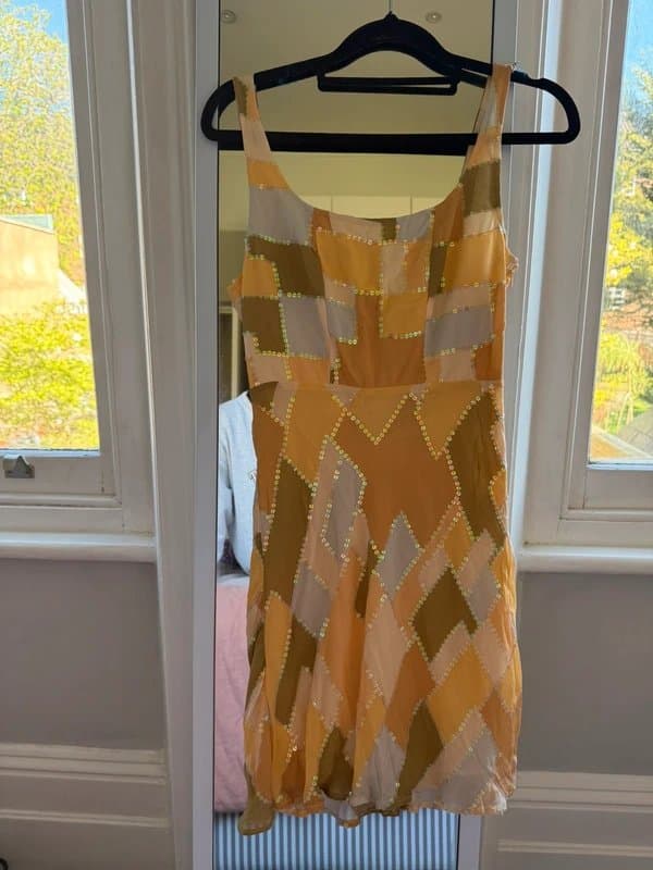 Rixo Rixo Ronan Patchwork Embellished Mini Dress NWT