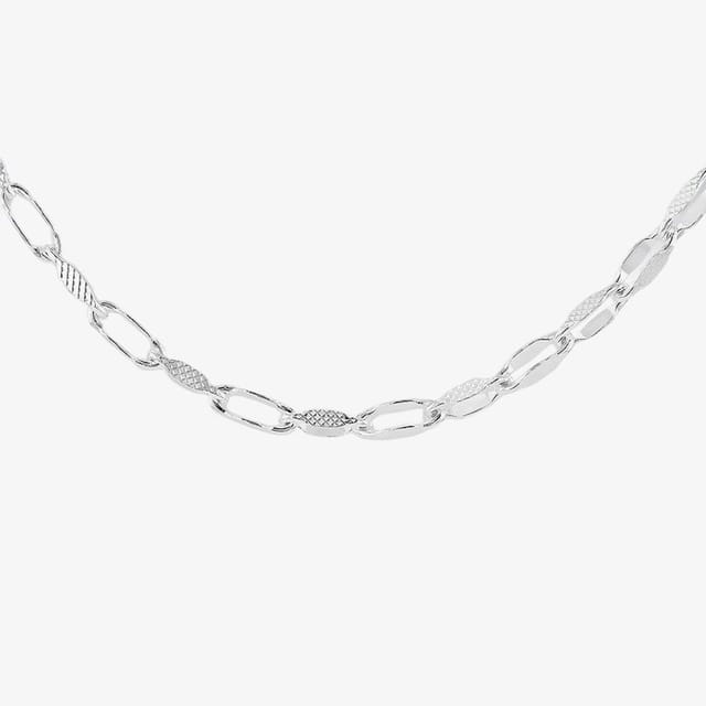 T.H.Baker T.H.Baker Women's Silver 18 Inch Textured Oval Paperlink Chain 8.10.0754 - 2