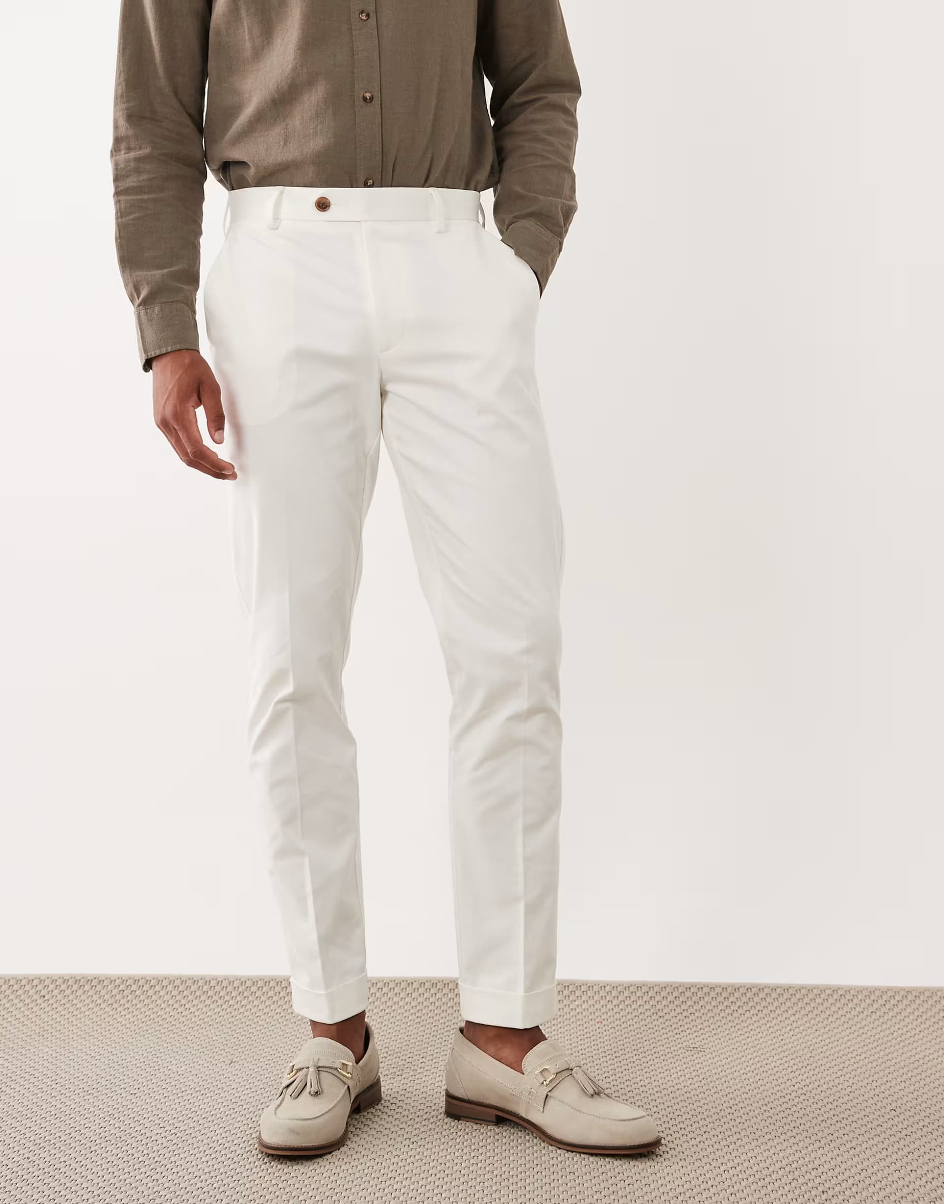 ASOS ASOS DESIGN Slim Fit Chino Trousers in White