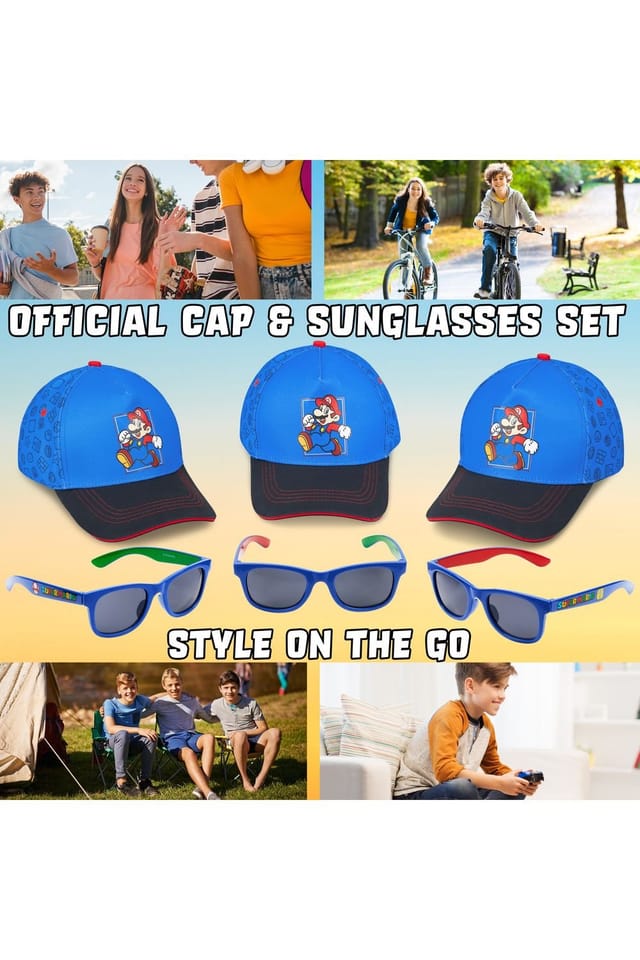 Super Mario Super Mario Men's Baseball Cap & Sunglasses Set - 2