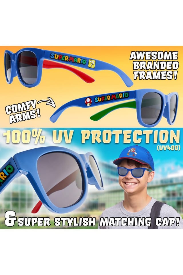 Super Mario Super Mario Men's Baseball Cap & Sunglasses Set - 3