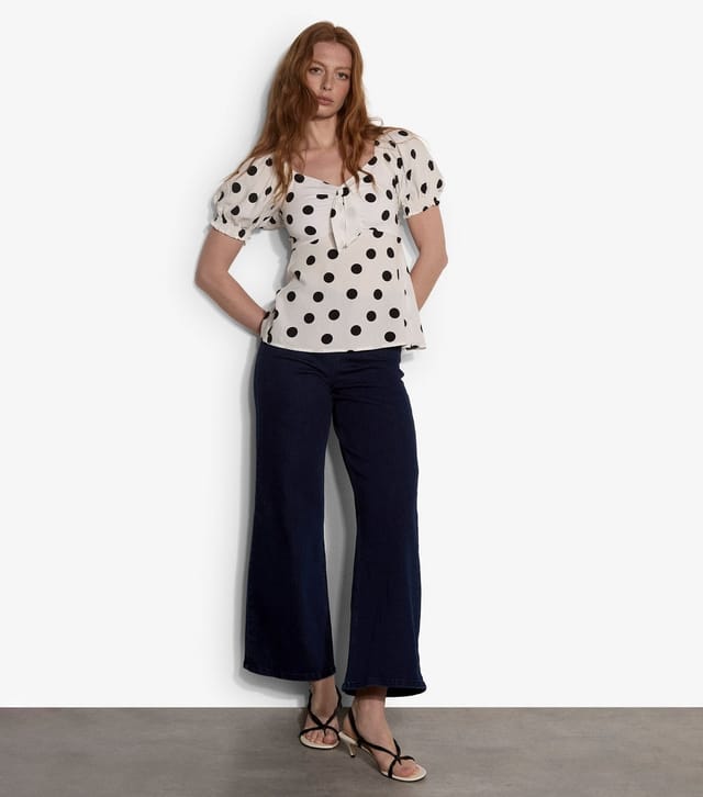 Apricot Women's White Polka Dot Puff Sleeve Milkmaid Top Apricot New Look - 2