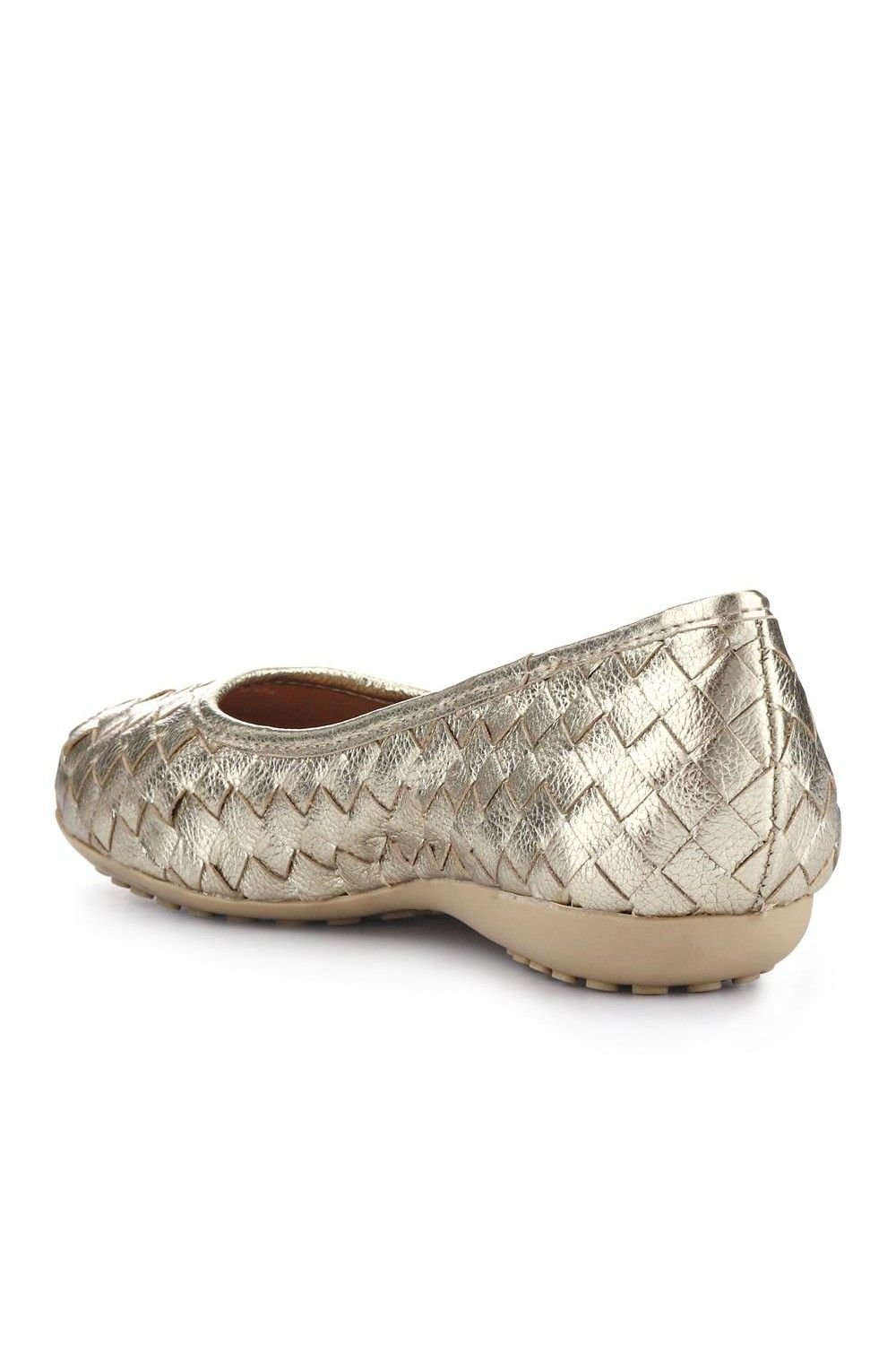 Bellissimo Bellissimo Women's Leather Cushioned Pumps in Gold - 3