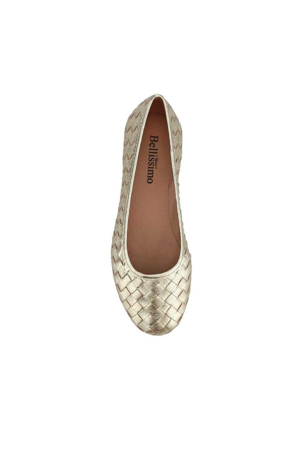 Bellissimo Bellissimo Women's Leather Cushioned Pumps in Gold - 4