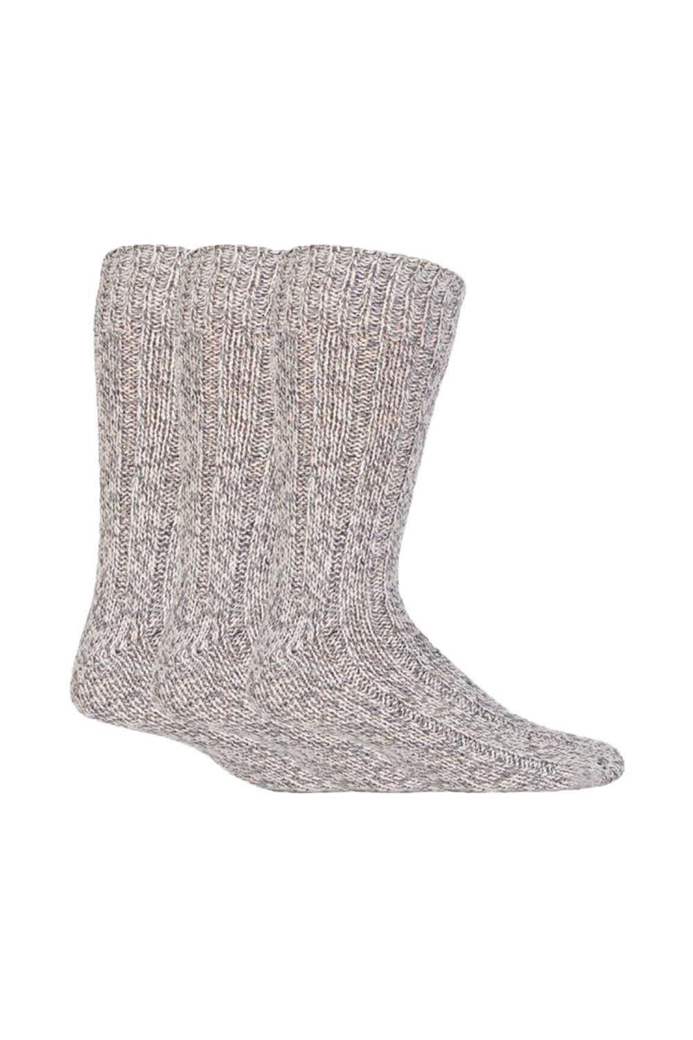 SOCKSHOP Workforce SOCKSHOP Workforce Men's 3 Pack Warm Ribbed Knitted Wool Work Boot Socks in Grey