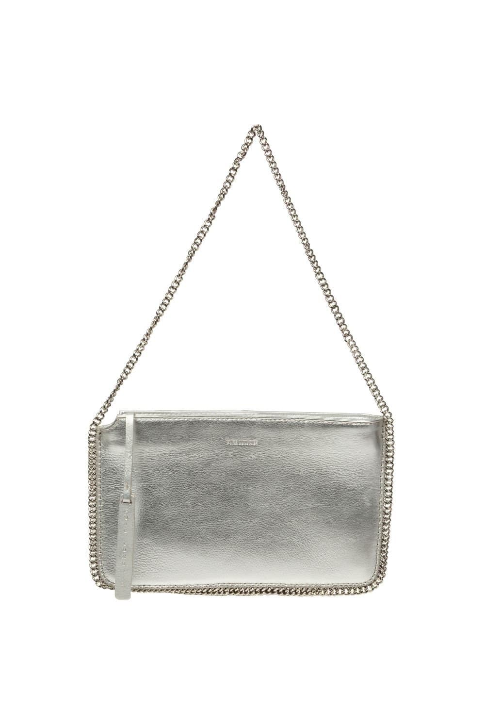 Pure Luxuries London Pure Luxuries London Silver Leather Evening Bag