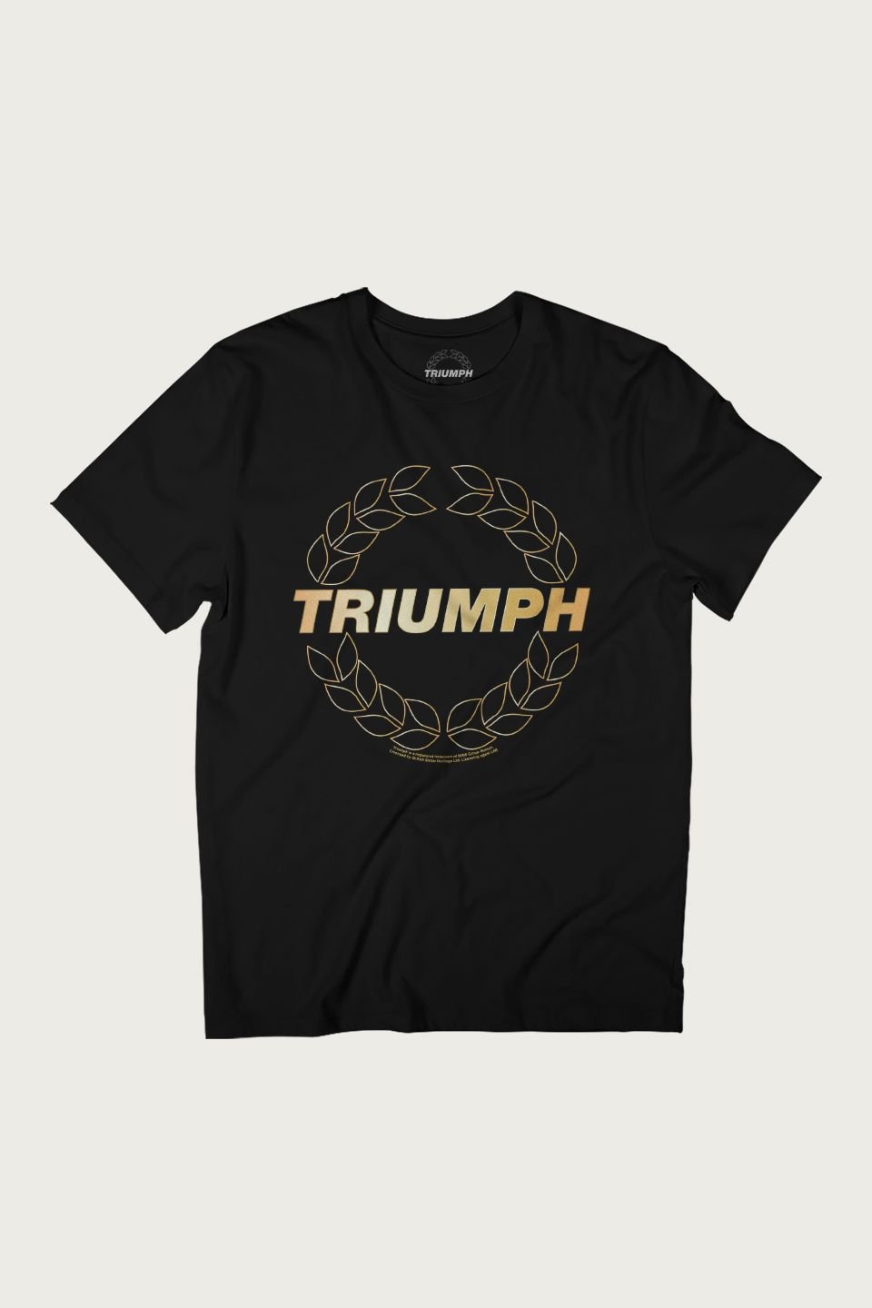 Triumph Motor Company Triumph Motor Company Men's Laurel Wreath Logo British Motor Heritage T-Shirt in Black - 2