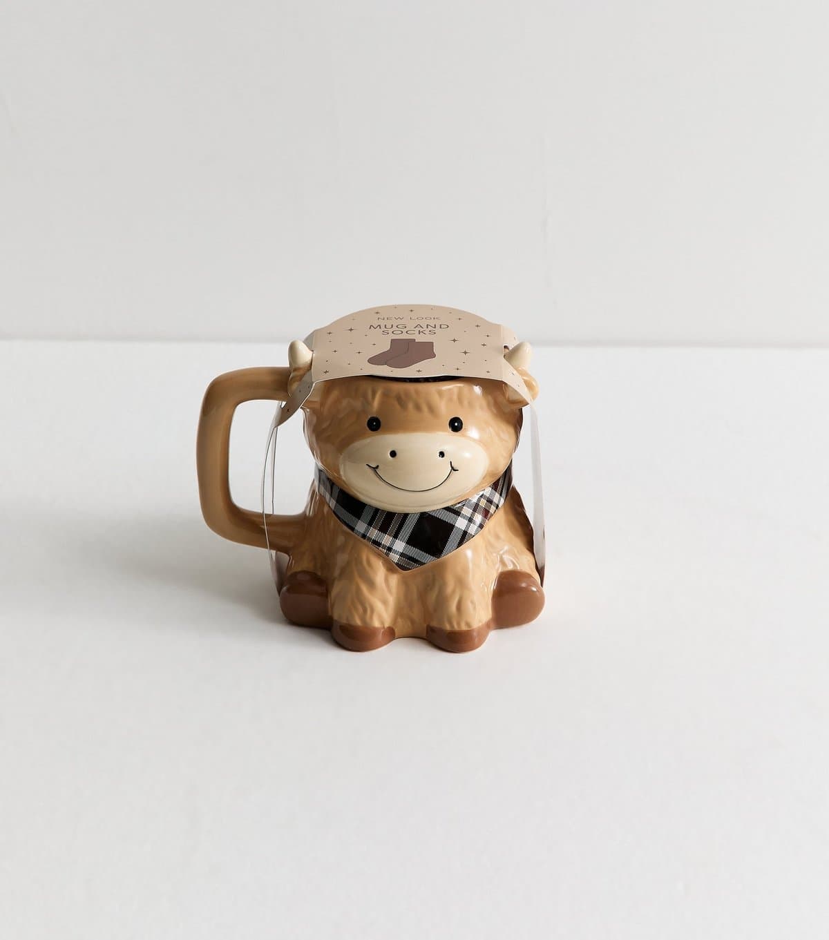 New Look Brown Highland Cow Mug and Socks Set New Look