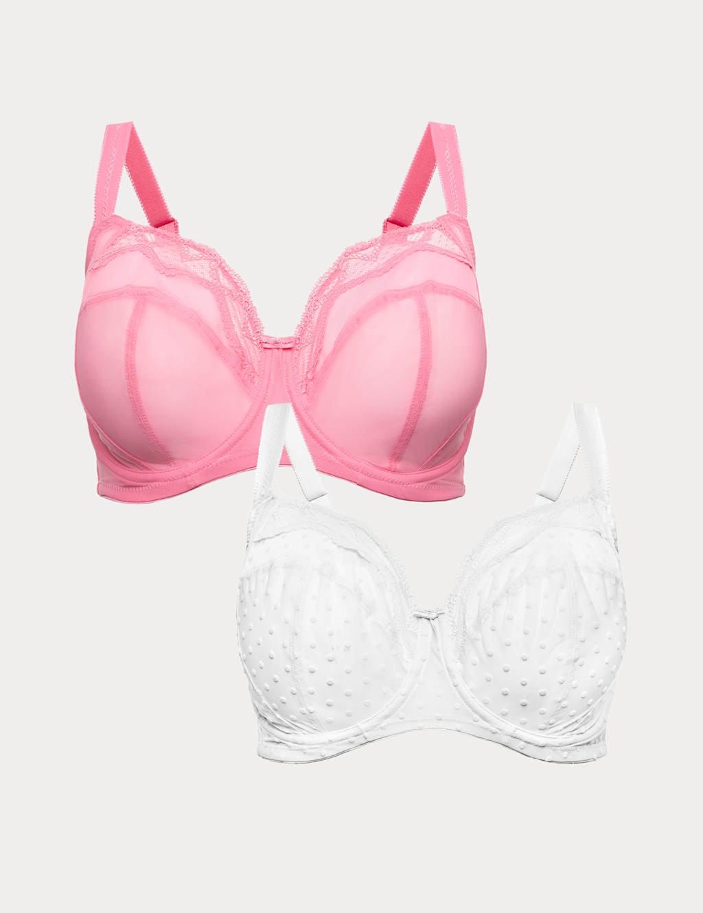 Marks & Spencer M&S 2 Pack Mesh Extra Support Bras (F-J) White Mix - 1