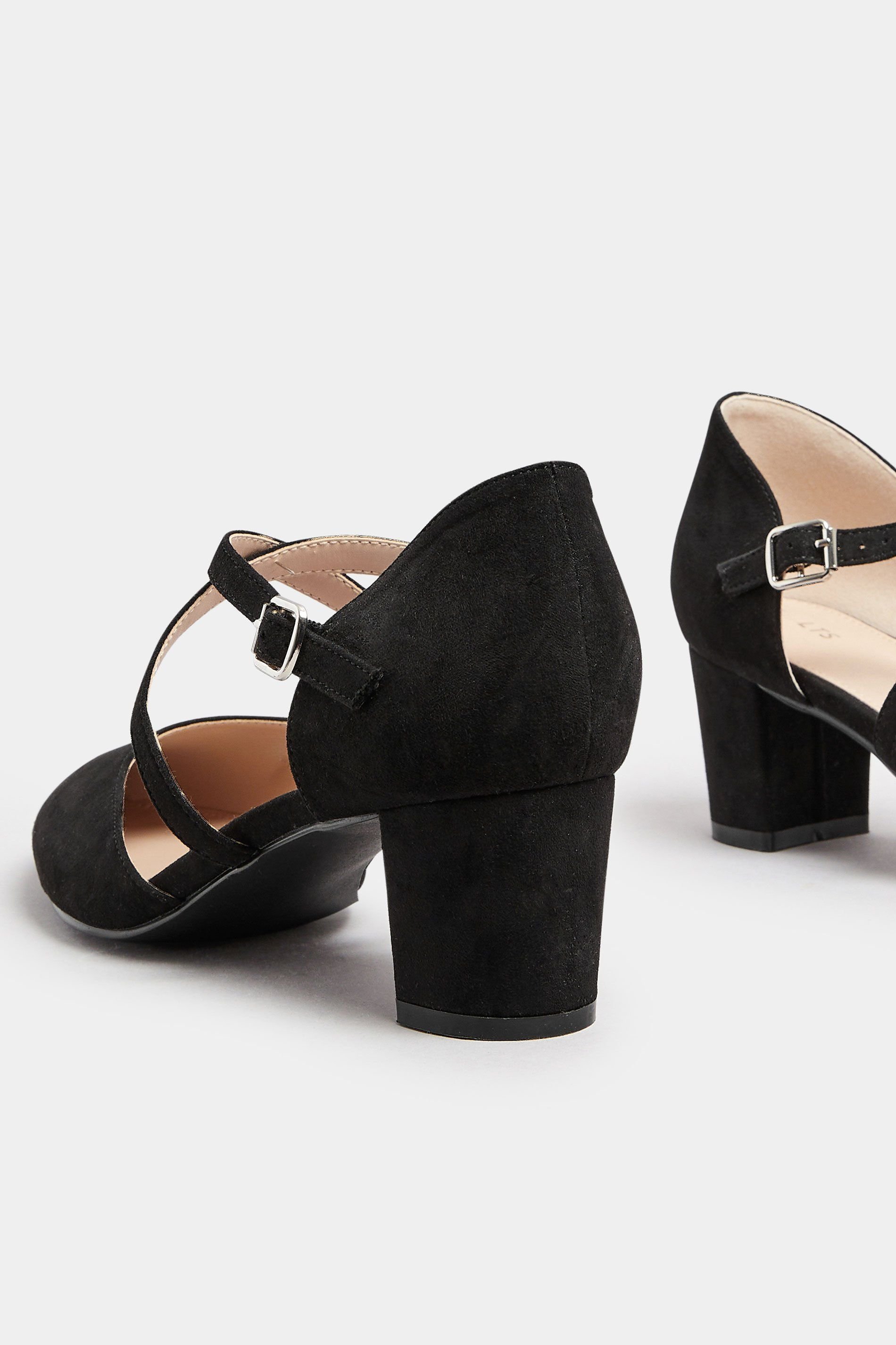 Long Tall Sally Long Tall Sally Women's Cross Strap Mary Jane Heels in Black - 4